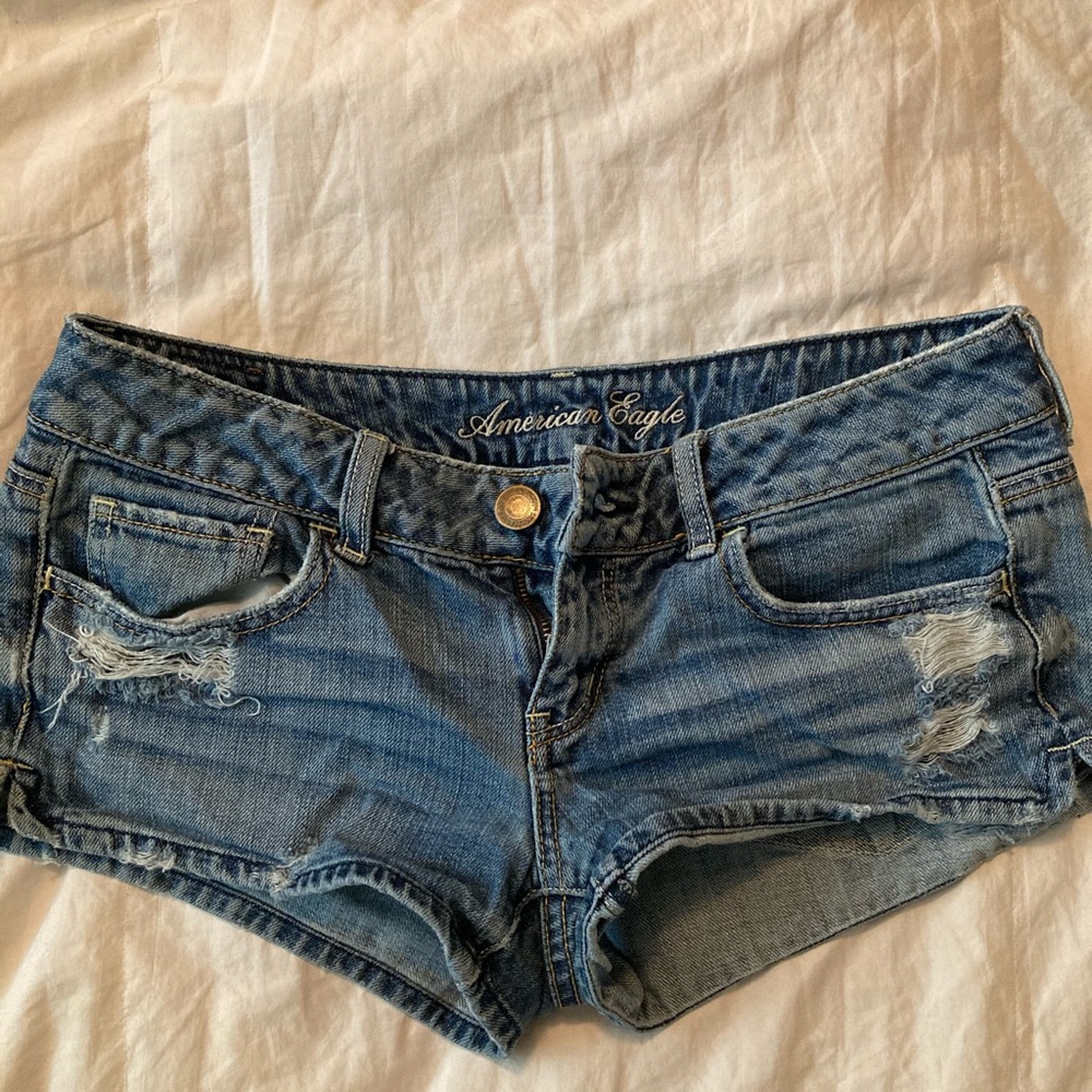 AE denim shorts